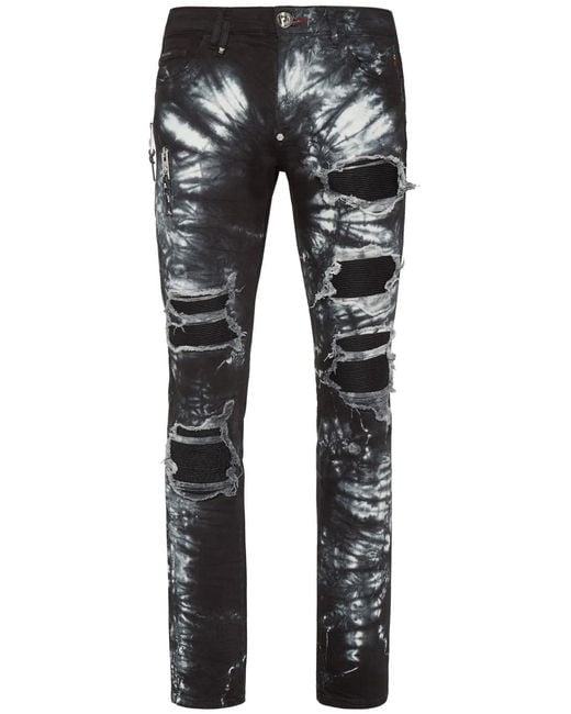 Philipp Plein Gray Denim Trousers Rock Star Fit for men