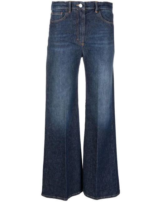Seventy Blue High-Waist Straight-Leg Jeans