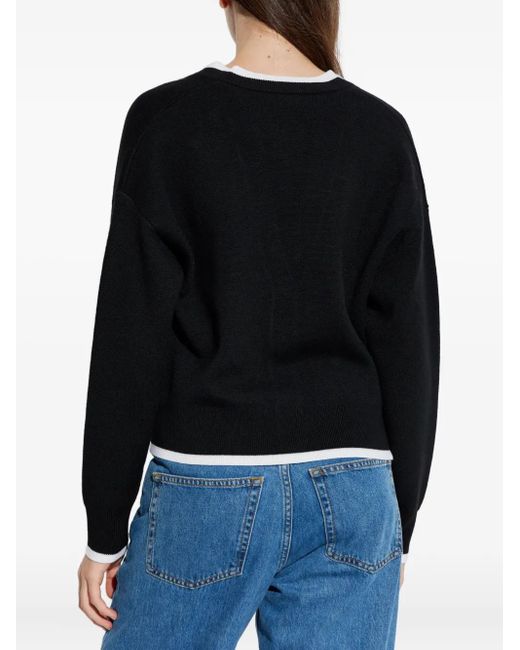 Kate Spade Black V-Neck Wool Cardigan