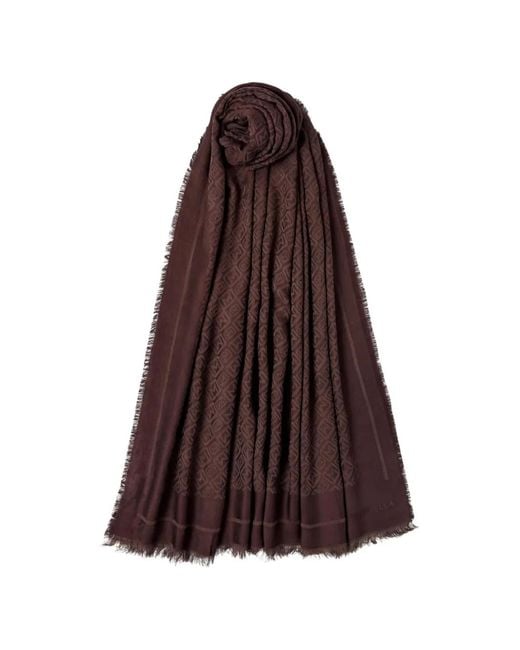 Marella Brown Schal Mit Monogramm-Jacquard