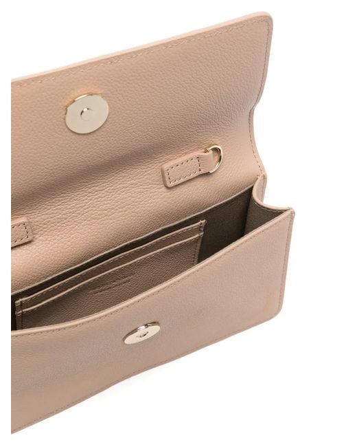 Emporio Armani Natural Chain Leather Clutch Bag