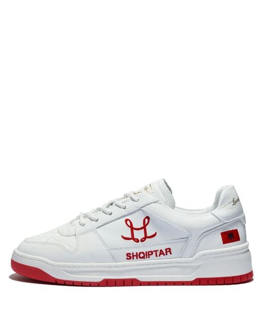 Leandro Lopes White Tony Embroidered-Logo Sneakers