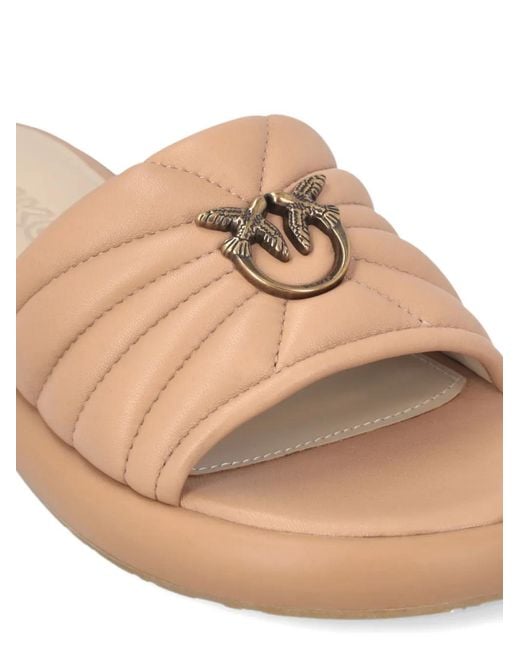 Pinko Multicolor Fiona Leather Slip-On Sandals