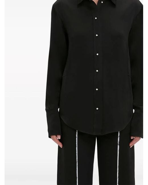 Victoria Beckham Black Waistcoat Long-Sleeved Shirt