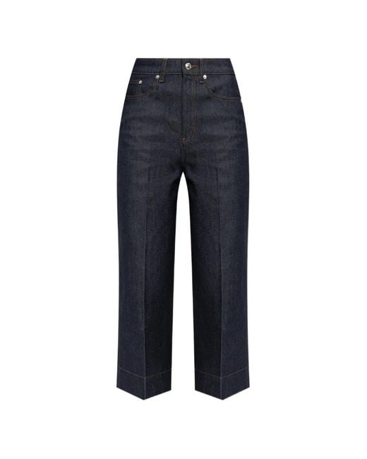 A.P.C. Blue Thelma Jeans Cropped Wide-Leg Jeans
