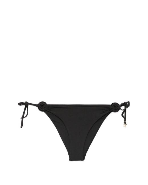 Fisico Black Side-Tie Bikini Bottoms