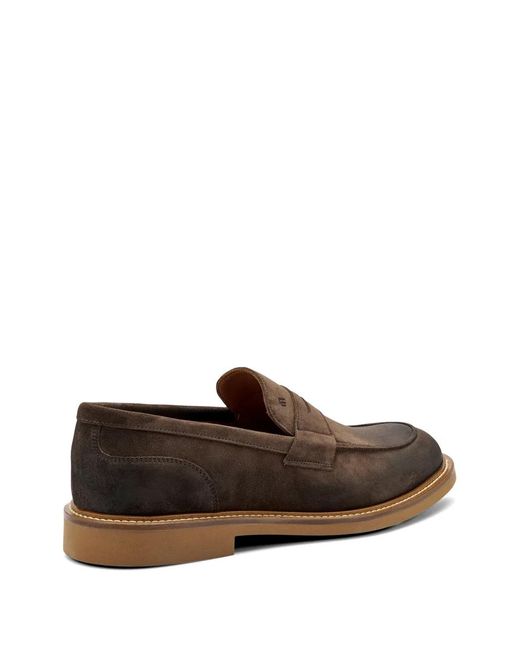 Frau White Distressed Suede Loafers for men