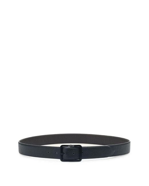 Lottusse White Reversible Grained-Leather Belt for men