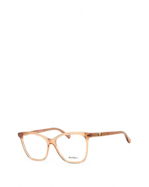Max Mara Eyewear Natural Rectangular-Frame Glasses