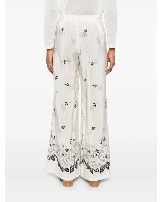 P.A.R.O.S.H. White Silk Trousers