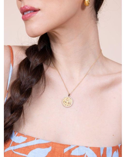 Collana Pisces con pendente in oro 18kt e diamanti di Anita Ko in Pink
