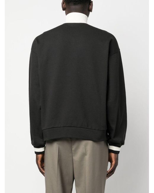 Gucci Black Embroidered-logo High-neck Sweatshirt for men