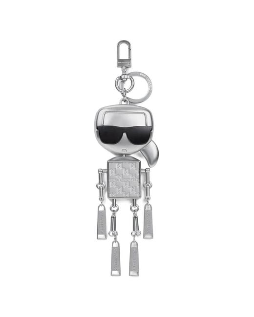 Karl Lagerfeld White Ikon Robot Keyring for men