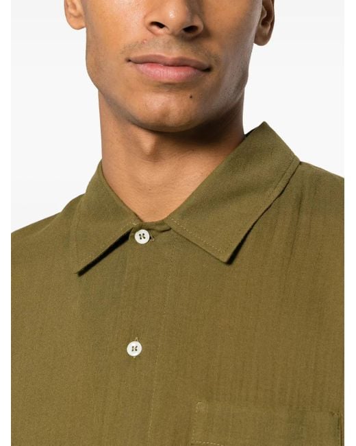 Séfr Green Leo Long-Sleeve Cotton Shirt for men