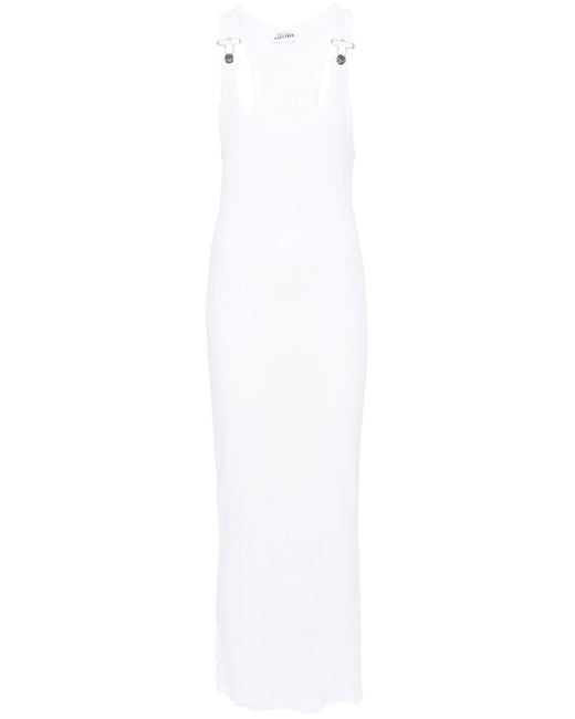 Jean Paul Gaultier Chunky Geribbelde Maxi-jurk in het White