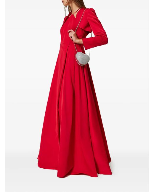 Twinset Red Asymmetrical Cropped Jacket