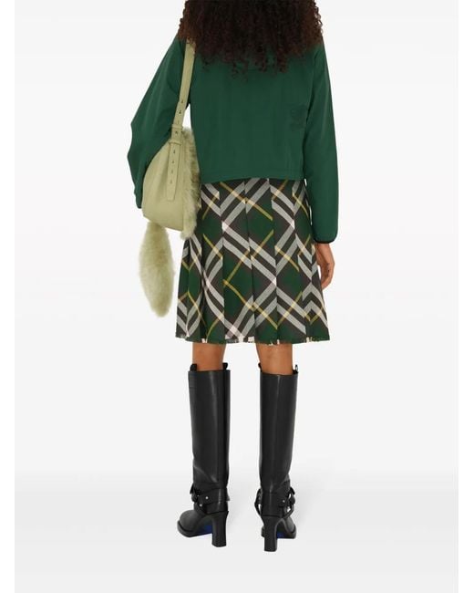 Jupe En Laine À Carreaux Burberry en coloris Green