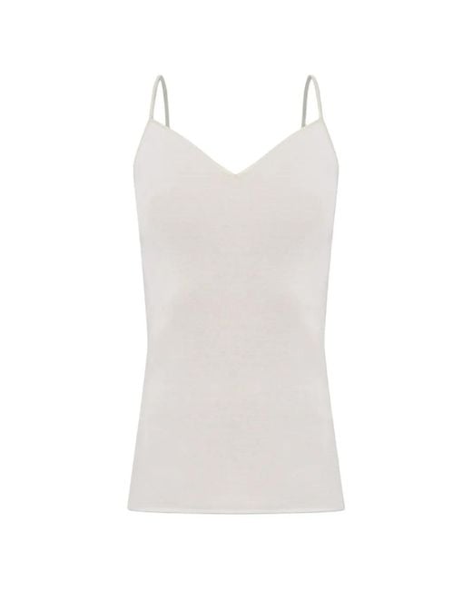 Hanro White Seamless Spaghetti-Strap Top