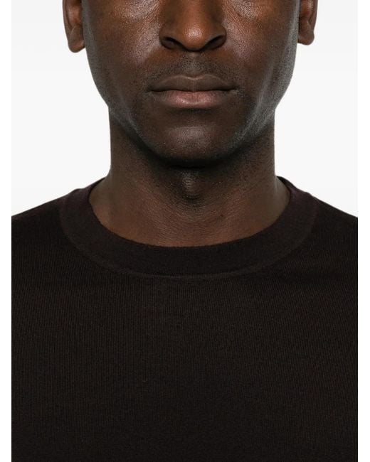 Paolo Pecora Black Crew-Neck Long-Sleeve Knit for men
