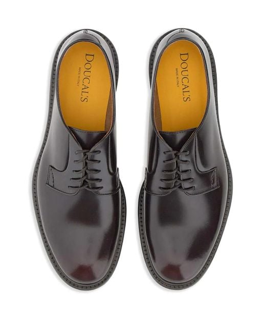 Doucal's Brown Leather Derby Shoes for men