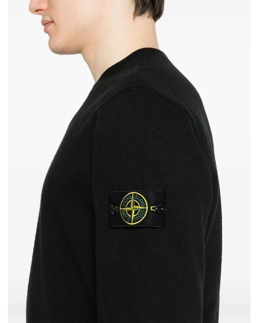 メンズ Stone Island コンパスバッジ スウェットシャツ Black