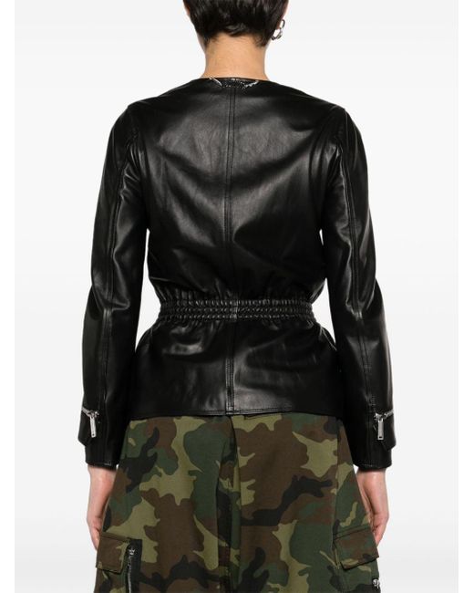 DSquared² Black Proper Leather Jacket