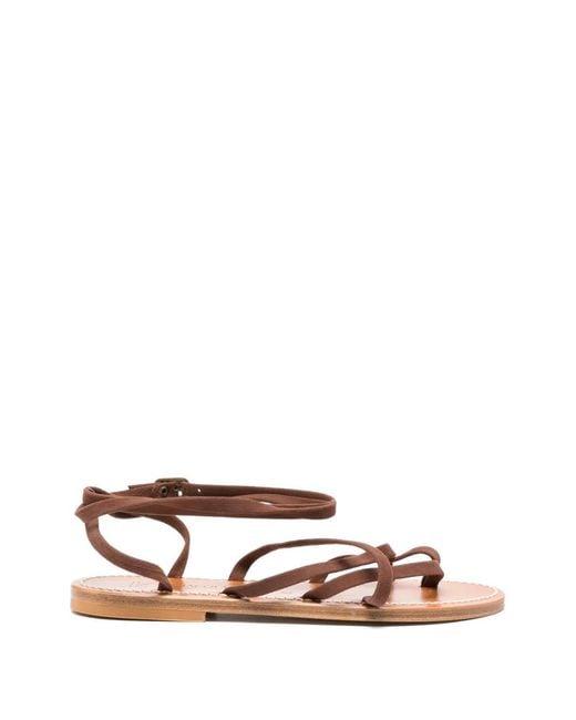 K. Jacques Pink Strappy Tie Flat Sandals