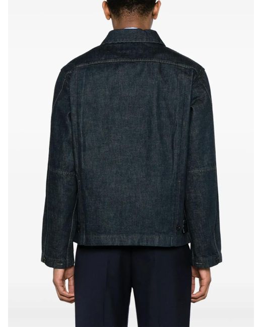 Lemaire Blue Spread-Collar Denim Jacket