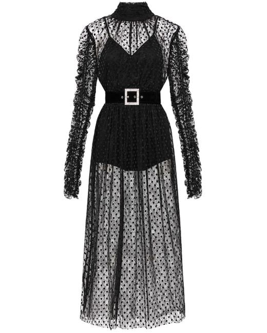 Rebecca Vallance Night Talk Midi Dress in Black | Lyst Canada