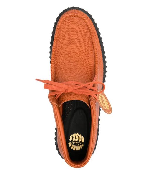 Martine Rose Orange Round-Toe Lace-Up Boots for men