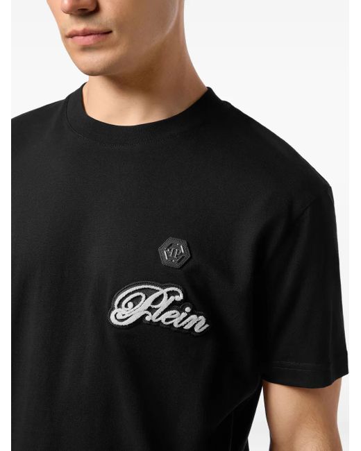 メンズ Philipp Plein ロゴ Tシャツ Black