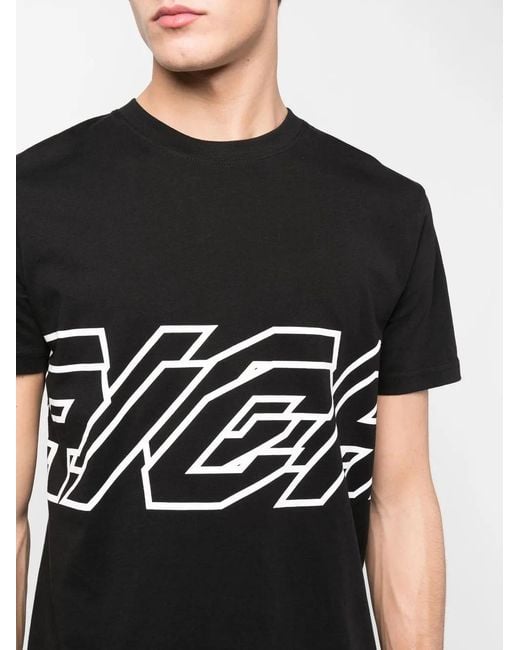 John Richmond Black Logo-Print Cotton T-Shirt for men