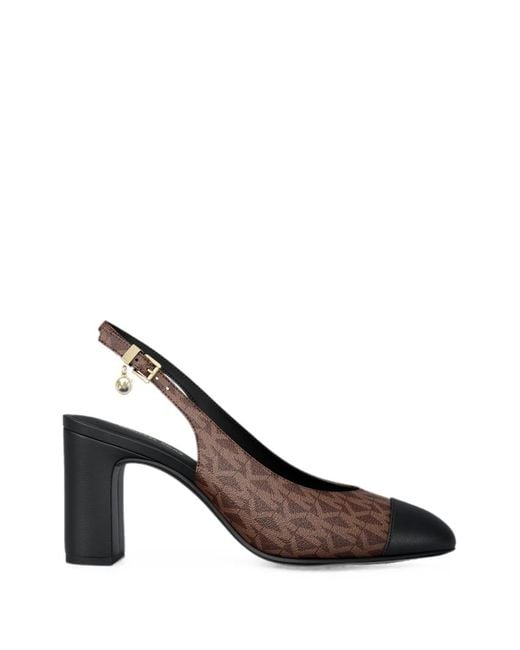 Michael Kors Brown Piper Flex Logo-Print Pumps