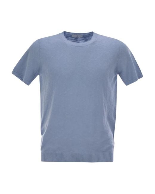 PT Torino Blue Crew-Neck Short-Sleeve T-Shirt for men