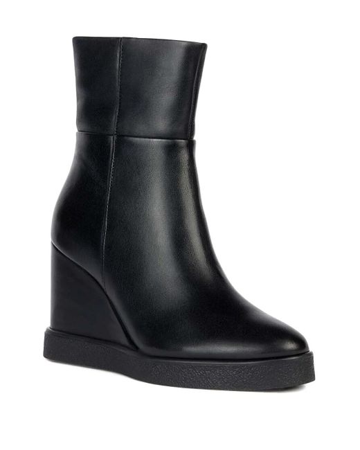 Geox Black 90Mm Wedge Ankle Boots