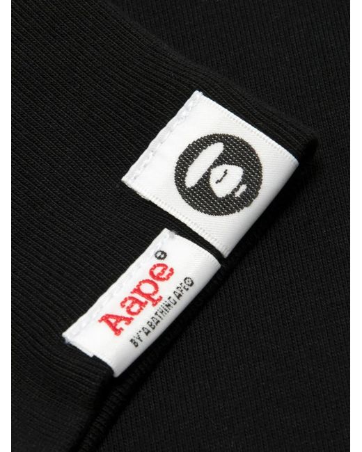 Aape By A Bathing Ape Black Aapeunvs Logo-Print Long-Sleeve T-Shirt for men