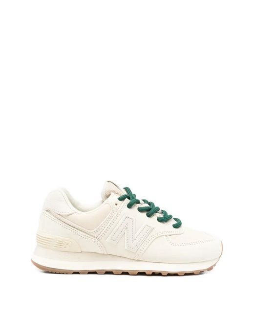New Balance White 574 Sneakers