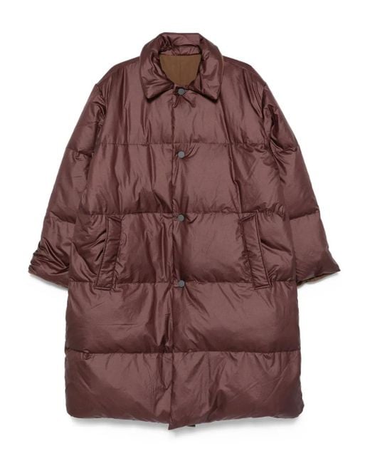 Sofie D'Hoore Purple Quilted Button-Fastening Coat