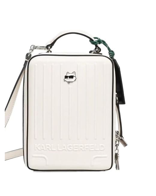 Karl Lagerfeld Natural Ikon Choupette Crossbody Suitcase Bag