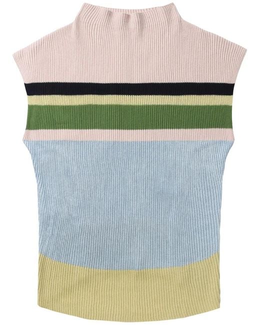 Kiko Kostadinov Green Stripe-Pattern Vest for men