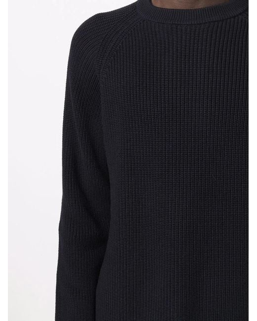 Woolrich Blue Ribbed-Knit Crew-Neck Jumper for men