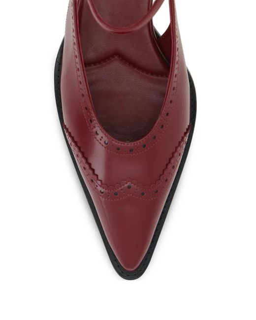 Miu Miu Brown 35Mm Slingback Brogue Pumps