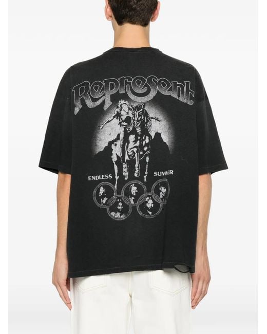 Represent Black Beach Boys Endless Summer Graphic-Print T-Shirt for men