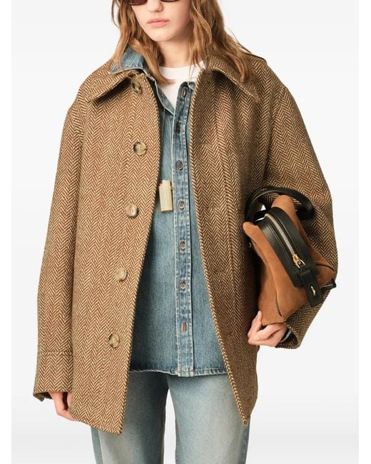 AMI Natural Veste Boutonnée En Laine