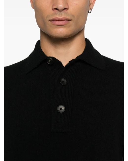 FILIPPO DE LAURENTIIS Black Buttoned Wool Sweater for men