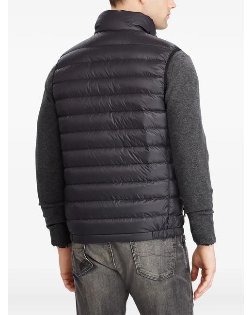 Polo Ralph Lauren Black Logo-Embroidered Padded Gilet for men