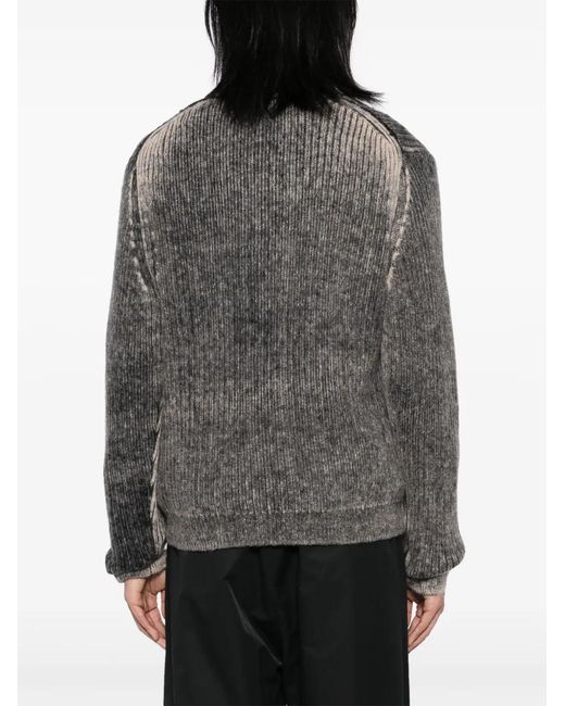 Paul Smith Black Acid-Washed Printed-Effect Cardigan for men