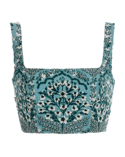 Amanda Ceiba square-neck top Agua Bendita de color Blue