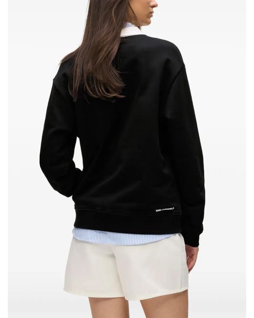 Karl Lagerfeld Black Ikon Collar Sweatshirt