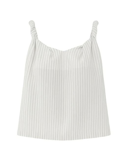 ELEH White Knotted Striped Top